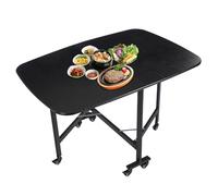 Lilyeriy Mesa de comedor plegable multifuncional en 3 niveles, con 6 ruedas, mesa de cocina móvil para salón, habitaciones, cocina, comedor, mesa alta que ahorra espacio, 120 x 80 x 75 cm (negro)