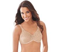 Lilyette Bali Minimizer Underwire with Lace Trim, Microfiber Full Coverage Bra Sujetador Reductor, Opaco, Paris Nude, 95C para Mujer