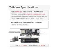 Lilygo T-Halow ESP32-S3 Placa de Desarrollo Ethernet 859MHz-894MHz 875M Saw WiFi con Soporte para Batería 18650