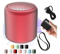 Lilyrhyme Sound Machine, Portable Bluetooth Speaker in Macaroon Color, Mini Travel White Noise Sound Machine, Built-in Microphone, with Lanyard, Rechargeable & Wireless (Pomegranate Red)