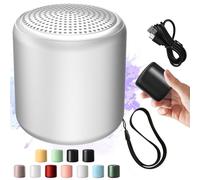 Lilyrhyme Sound Machine, Portable Bluetooth Speaker in Macaroon Color, Mini Travel White Noise Sound Machine, Built-in Microphone, with Lanyard, Rechargeable & Wireless (Pearl White)