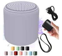 Lilyrhyme Sound Machine, Portable Bluetooth Speaker in Macaroon Color, Mini Travel White Noise Sound Machine, Built-in Microphone, with Lanyard, Rechargeable & Wireless (Cement Gray)