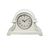 Lily's Home Reloj de Mesa Napoleón de 33 x 25 cm con Movimiento de Cuarzo, Ideal para Sala de Estar, Escritorio Vintage, Cocina Retro, decoración de Granja, Chimenea (Blanco)