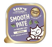 Lily's Kitchen Bandeja de alimento húmedo natural de tipo paté para gatos mayores: receta de pollo sin cereales (19 x 85g Tarrinas)