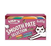 Lily's Kitchen Bandeja de alimento húmedo natural de tipo paté suave para gatos adultos: paquete variado de recetas sin cereales (32 x 85g Tarrinas)