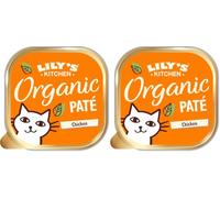 Lily's Kitchen Elaborado con Ingredientes Naturales Bandeja de alimento húmedo para Gatos Adultos Pollo orgánico Receta sin Cereales 19 × 85g (Paquete de 2)