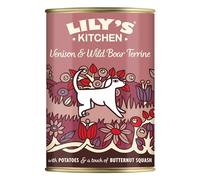 Lily's Kitchen Elaborado con ingredientes naturales lata de alimento húmedo para perros adultos terrina de ciervo y jabalí 400 g
