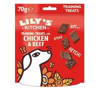 Lily's Kitchen Elaborado con Ingredientes Naturales Paquete de golosinas para Perros Adultos golosinas para Entrenamiento Hora de Aprender con Pollo y Ternera 8 × 70g