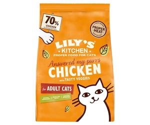 Lily's Kitchen, Hecho con Ingredientes Naturales, alimento seco para Perros Adultos, alimento para Gatos, Pollo al Horno con Verduras, Receta sin Cereales, 4 x 800 g