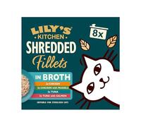 Lily's Kitchen Pack Variado Filetes Desmenuzados en Caldo para Gatos - Comida Húmeda Natural, Sin Cereales (6 x 8 x 70 g)