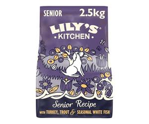 Lily's Kitchen Senior Recipe Pavo, trucha y de temporada - Alimento seco completo para perros sin cereales natural (2,5 kg)