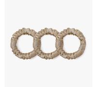 LILYSILK 100% seda gomas para el cabello anillos para el pelo damas sujetador de coleta diadema cinta para el cabello de seda embalaje REUTILIZABLE (Café Fino*3)