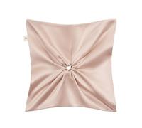 LILYSILK Lazos para el pelo de mujer, 100% seda, con diseño cuadrado de molino de viento, bandas elásticas para coletas elegantes (beige)