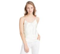 LilySilk Top Mujer Tirantes 100% Seda Natural de 19 MM Camiseta Tirantes para Niña Camisola Sencilla Camisa Tirante Preciosa Blusa Tirante Estilo Clásico, Marfil M