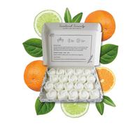 Lima albahaca + cera de mandarina, aroma fuerte, paquete de 20, juego de regalo de lujo, más de 96 horas de tiempo de combustión por caja, apto para mascotas, respetuoso con el medio ambiente, vertido