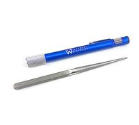 Lima cónica de diamante con mango (incluye lima plana pequeña)