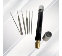 Lima de aguja de diamante 6 en 1 - de precisión de hierro para lijado de metal, madera, joyería, hobby y plástico - Herramientas de afilado portátiles con cortador de portaplumas