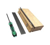 Lima de trastes 3 en 1 para trastes de guitarra para nivelación de trastes de guitarra y perfilado de bordes con 3 ángulos de 23 y 35°, color madera
