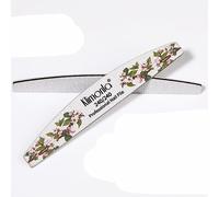 Lima de uñas de media luna con estampado Floral de hojas, 1 unidad, amortiguador lavable, pulidores profesionales, herramientas de cuidado de manicura, accesorios-C05