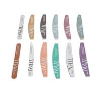 Lima de uñas de media luna, lima de cuidado de uñas, 12 piezas, herramientas profesionales de manicura para dar forma, suavizar, pulir uñas artificiales reales, material de barra