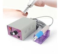 Lima de uñas eléctrica, máquina de manicura profesional con 11 brocas y bandas de lijado. Incluye pedal. Velocidad de la muela ajustable. Ideal para uso doméstico y profesional.