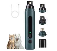 Lima de Uñas Eléctrica para Perros, 5 Velocidades,Cortauñas Electrico para Perros con Luz Led,Súper Silencioso,45-58 dB,Limas de Uñas Portátiles para Perros/Gatos Grandes,Medianos y Pequeños（Verde）