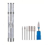 Lima de uñas eléctrica portátil con 18 accesorios, herramienta recargable de manicura y pedicura para dar forma al cuidado de cutículas, kit de viaje compacto (7 accesorios grises)