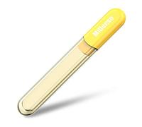 Lima de uñas MiDenso de 2ª generación, diseño único, lima de uñas de cristal de doble cara, 3 en 1, esmalte de uñas de salón, ideal como regalo para mujer, color amarillo limón