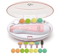 Lima de uñas para bebés - Royal Angels 21 en 1 cortaúñas eléctrico para bebés para uñas y dedos de los pies para recién nacidos y niños pequeños 20 en 1 (Rosa)