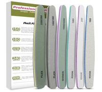 Lima De uñas Profesional Gel Acrílico Limas uñas 100/150/180/220/240/280/1000/4000 grit Bloque de pulido Doble cara papel de lija esmerilado Pulido Manicura 6 Piezas