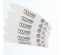Lima de Uñas Profesional NOOVES 180/200 Blanca Suave - Lavable, Reutilizable y Ergonómica - Para Manicura y Pedicura en Uñas Naturales, de Gel, Acrílicas o Postizas (10, unidad, Grano 180/200)