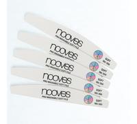 Lima de Uñas Profesional NOOVES 180/200 Blanca Suave - Lavable, Reutilizable y Ergonómica - Para Manicura y Pedicura en Uñas Naturales, de Gel, Acrílicas o Postizas (5, unidad, Grano 180/200)