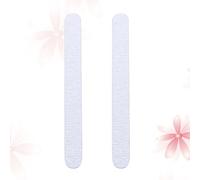 Lima de Uñas Pulido Blanco 2 Piezas Larga Redonda, de Doble Cara | Bloque de Lijado Portátil, para Uñas Postizas y Pies, Uso en Salón, Aprendiz y Profesional
