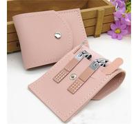 Lima de uñas Tijeras para uñas Clipper Manicura Pedicura Kit Conveniente de usar Juego de manicura Resistente para viajar, 4 piezas Café rosa B