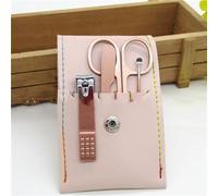 Lima de uñas Tijeras para uñas Clipper Manicura Pedicura Kit Conveniente de usar Juego de manicura Resistente para viajar, 4PCS rosa A