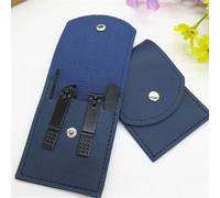 Lima de uñas Tijeras para uñas Clipper Manicura Pedicura Kit Conveniente de usar Juego de manicura Resistente para viajar, 4 piezas Café azul B