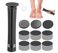 Lima Electrica Pies Durezas, Pedicura Eléctrica Profesional para Pies, Removedor de Callos Recargable con 60 Almohadillas de Repuesto para Talones Agrietados, Callos, Piel Muerta (Negro)