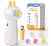Lima Electrica Uñas Bebe, Lima Uñas Bebe con Cortauñas Bebe, Recargable, Iluminado, 5 Cabezales de Esmerilado, Apto Para Todas Las Edades, Bajo Nivel de Ruido, Fácil de Manejar, Ciervo Amarillo