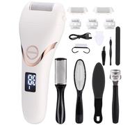Lima elétrica pies,Pedicura Profesional Pies Kit, IPX7 Impermeable Pedicura Electrico Profesional, con LED y 3 Cabezales de Recambio Foot File 2 Velocidades,para Pies Callos Pies Eliminar