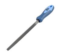 Lima triangular de 100mm, ideal para trabajos de precisión en metal y madera, afilado y acabado de superficies.
