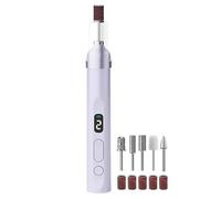 Limadora de Uñas Eléctrica | Herramienta de Manicura Silenciosa Recargable con Luz LED,Juego de Torno para Uñass - para Mujeres Hombres Uso en Casa Viaje Salon para de los Pies Cuticulas