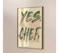 LIMAIDUO 1 lienzo moderno Yes Chef - Arte minimalista para pared de cocina, ideal para decorar tu casa y apartamento (50 x 70 cm/sin marco)