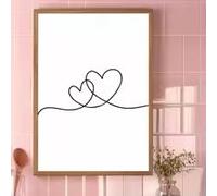 LIMAIDUO Cuadro moderno y sencillo de San Valentín con forma de corazón en blanco y negro, ideal para decorar el hogar (80 x 120 cm/marco interior).