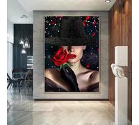 LIMAIDUO Hermoso vestido, cuadro de arte de pared, pintura en lienzo para mujer, retrato, carteles e impresiones, decoración del hogar para sala de estar, obra de arte, 80 x 120 cm, sin marco
