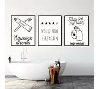 LIMAIDUO Impresión artística de pared con frase divertida sobre el baño: Si la vida te da problemas, tíralos por el inodoro. Póster humorístico sobre lienzo para inodoro (20 x 30 cm, marco interior).