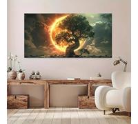 LIMAIDUO Impresión artística en lienzo del Árbol de la Vida, decoración de pared moderna sin marco, para sala de estar, dormitorio, comedor (70 x 140 cm/sin marco)