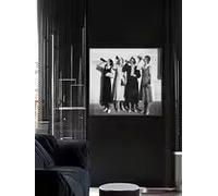 LIMAIDUO Impresión vintage de chicas bebiendo, estilo años veinte, arte de pared, foto en blanco y negro (80 x 120 cm/marco interior)