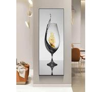 LIMAIDUO Lienzo abstracto con diseño de velero y copa de vino romántico, decoración de pared para comedor moderno, galería, hogar, bar (55 x 110 cm, sin marco)