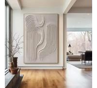 LIMAIDUO Lienzo abstracto con textura en D en beige, pósteres e impresiones minimalistas modernos, arte de pared, decoración de pared para sala de estar, marco de 80 x 120 cm