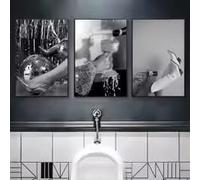 LIMAIDUO Lienzo con impresiones de mujeres bebiendo cócteles y champán, feminismo, decoración de pared para casa y club (20 x 30 cm x 3 cm/marco interior)